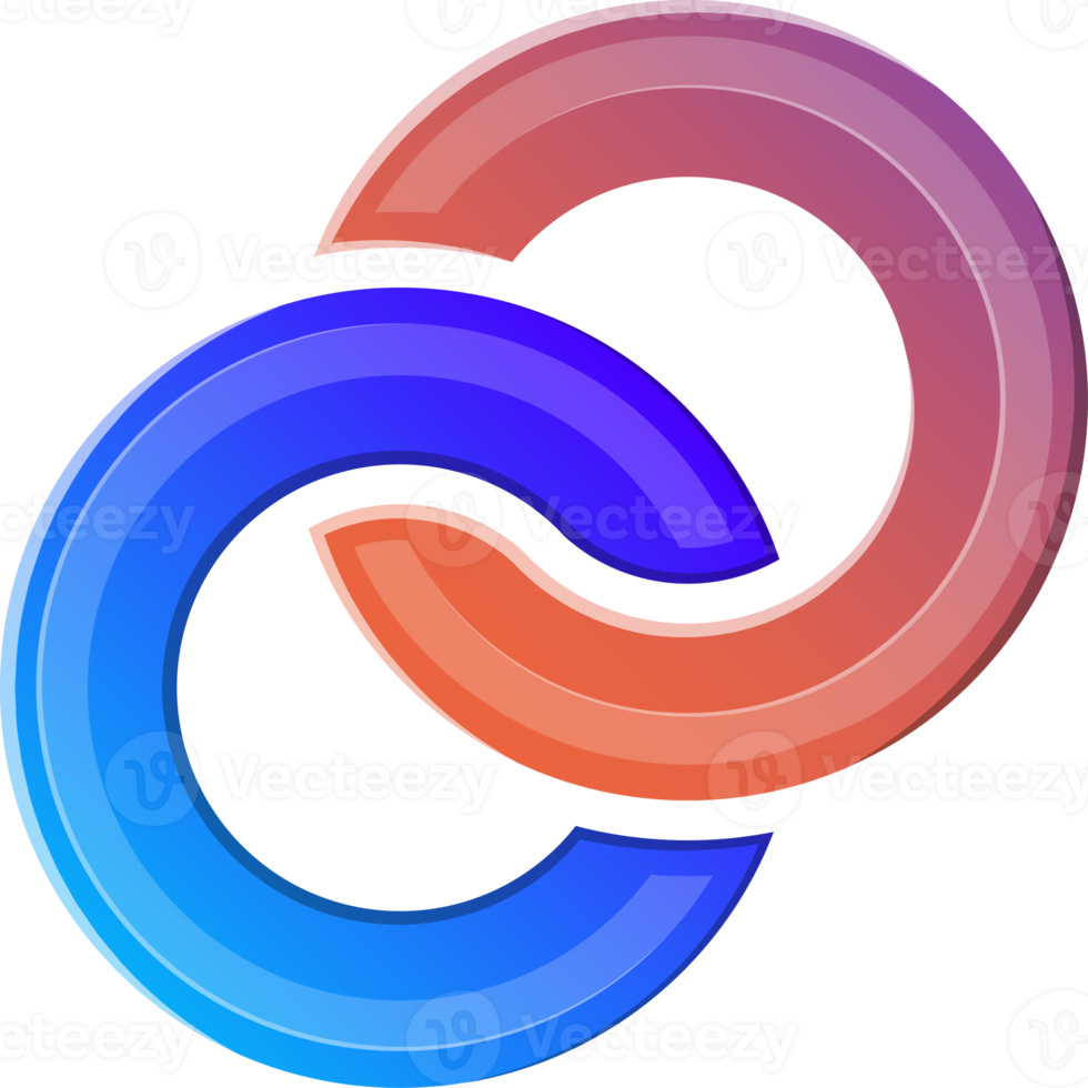 abstract gekruiste cirkel logo illustratie in modieus en minimaal stijl png