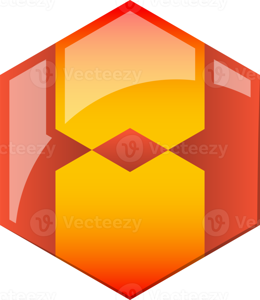 Abstract hexagon logo illustration in trendy and minimal style png