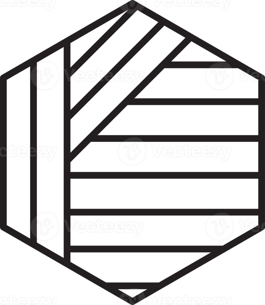 abstract zeshoek lijn logo illustratie in modieus en minimaal stijl png