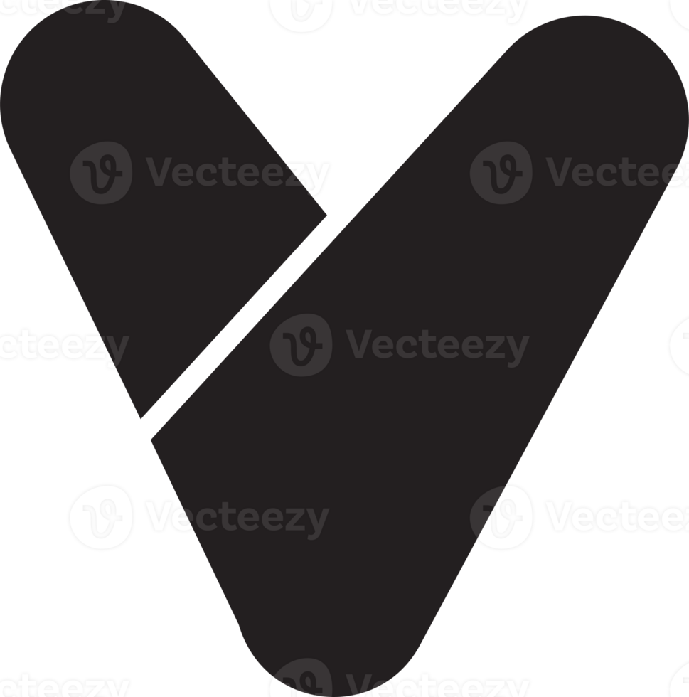 Abstract letter V logo illustration in trendy and minimal style png