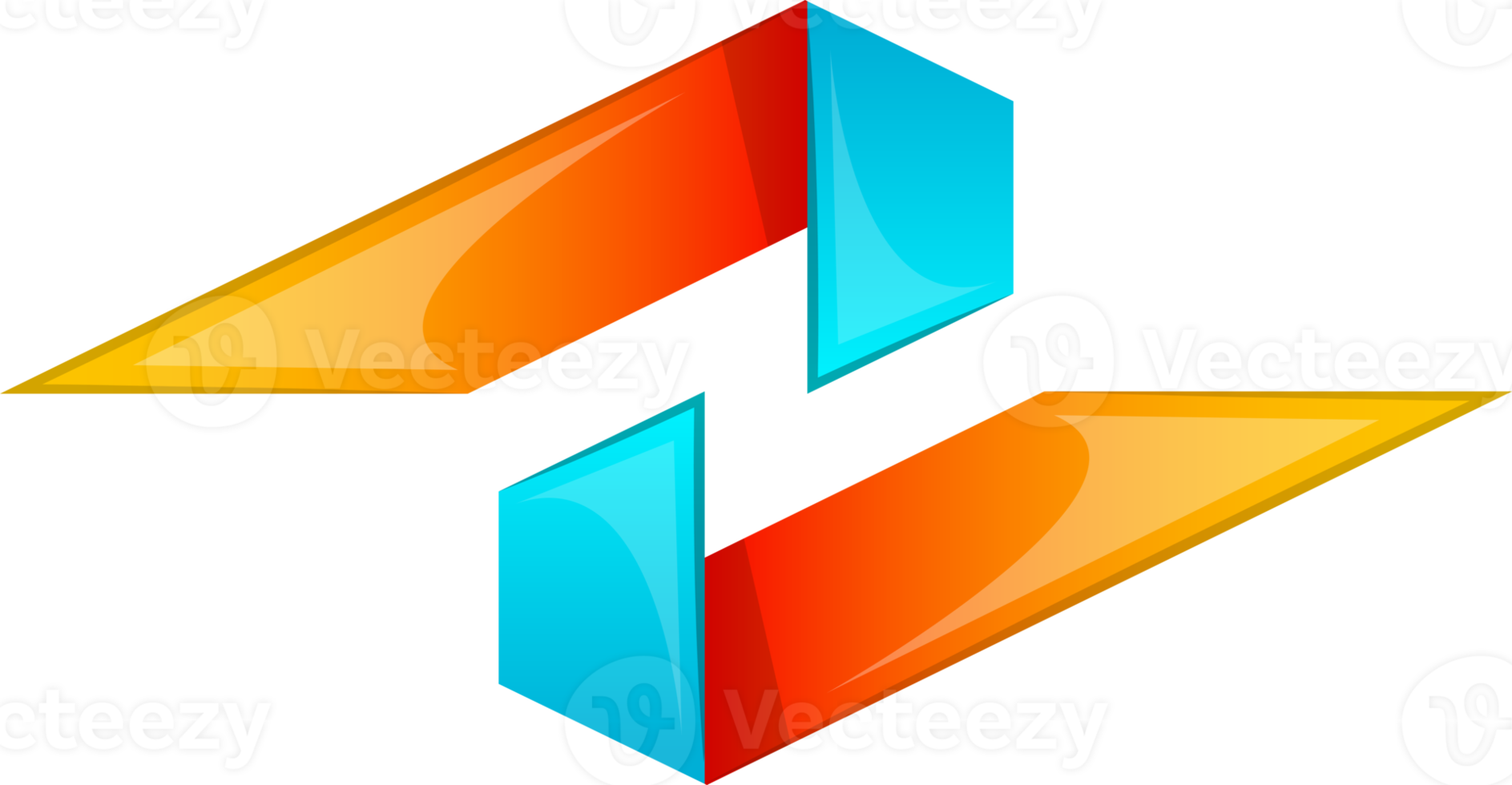 Abstract two lines logo illustration in trendy and minimal style png