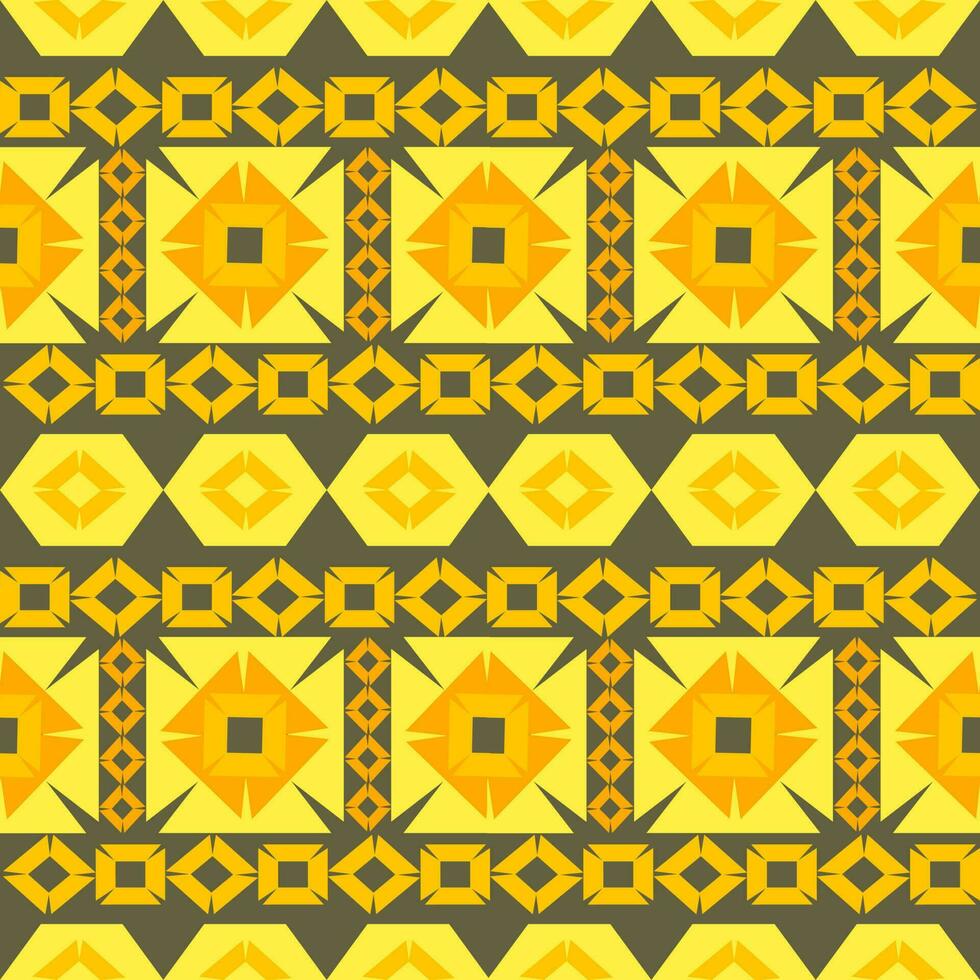 Seamless pattern with multiple shape such as triangle square and diamond shape in yellow tone. vector