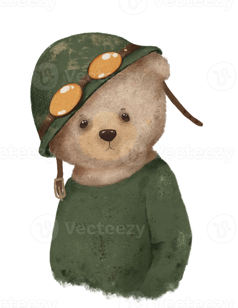 drawing of a teddy bear in military uniform, peacekeeper 13775358 PNG