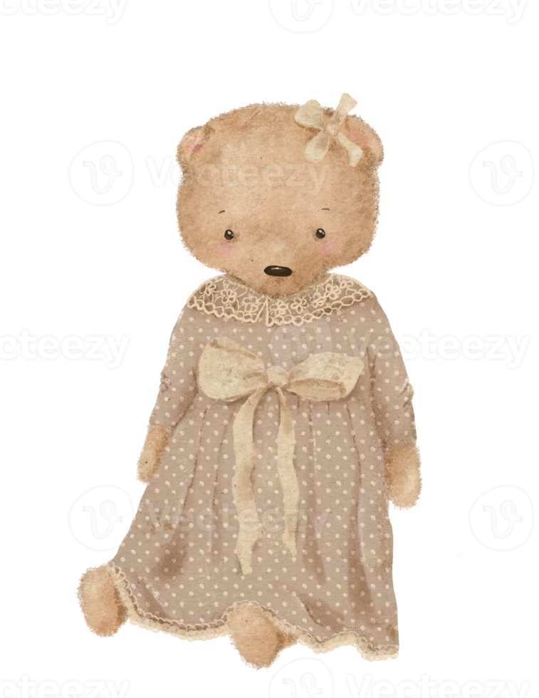 Zeichnung eines Vintage-Spielzeug-Teddybären png