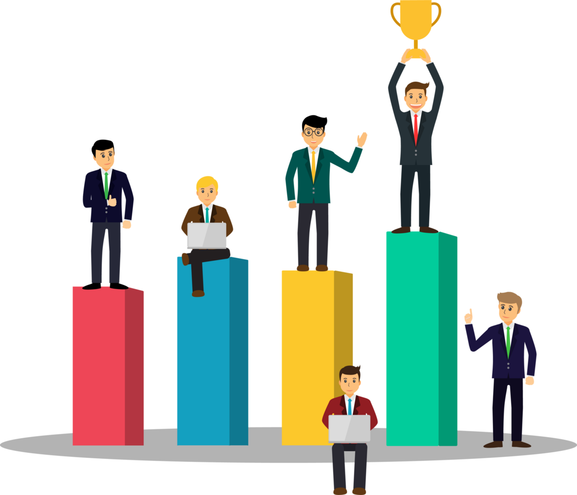 Team work concept with businessmen png