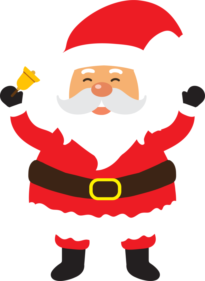 feliz santa claus con campana png