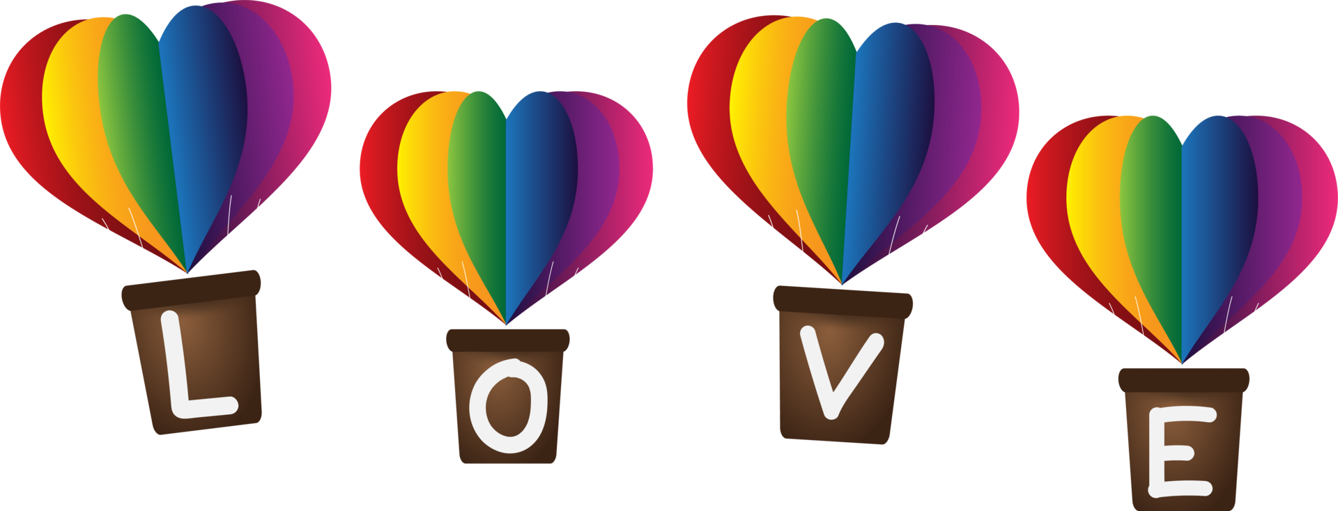 Love heart balloons png