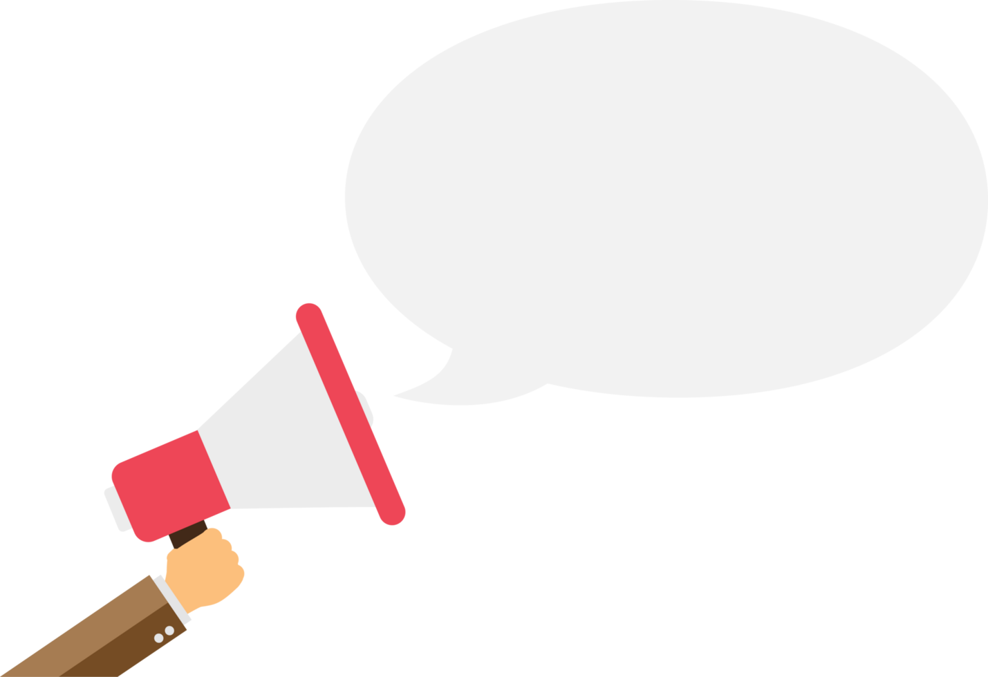 Megaphone with blank speech bubble png