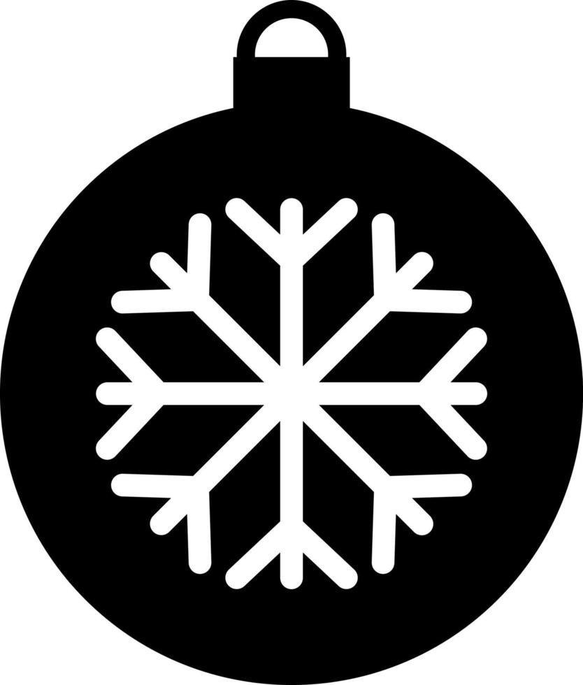 bola de navidad con copo de nieve, icono de vector. vector