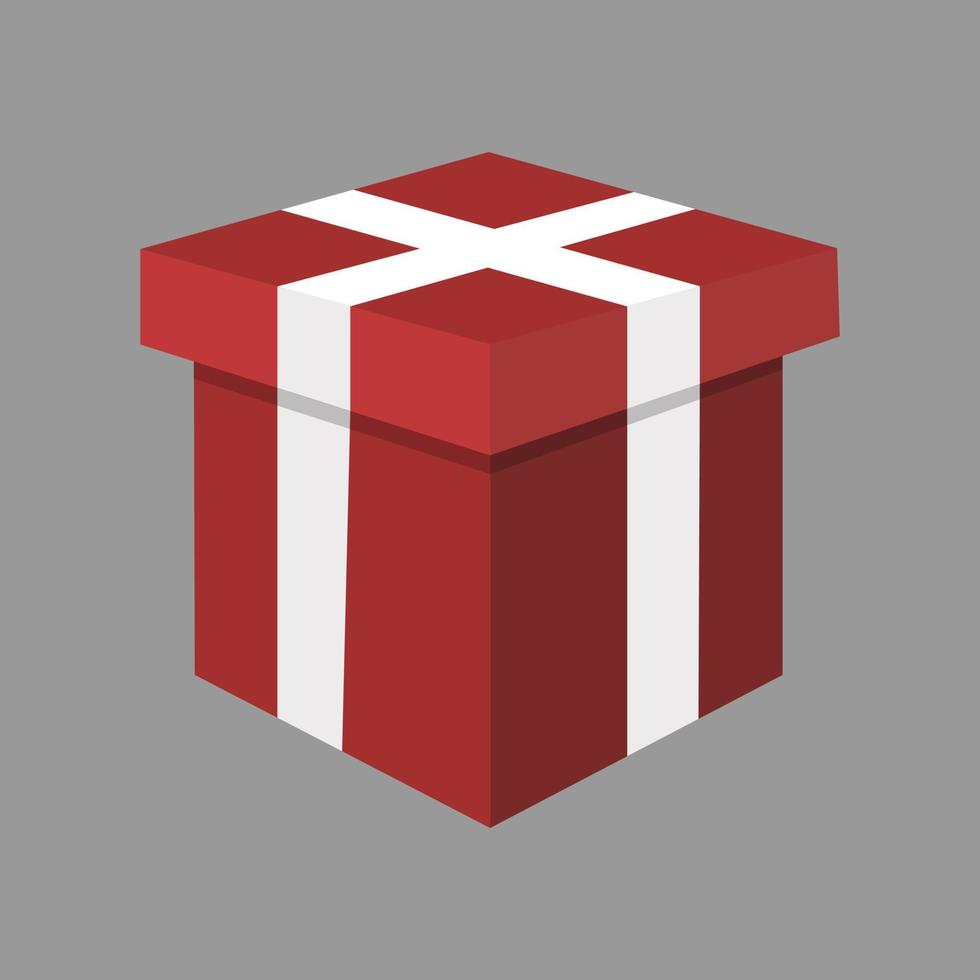 Gift box 3d, vector illustration.
