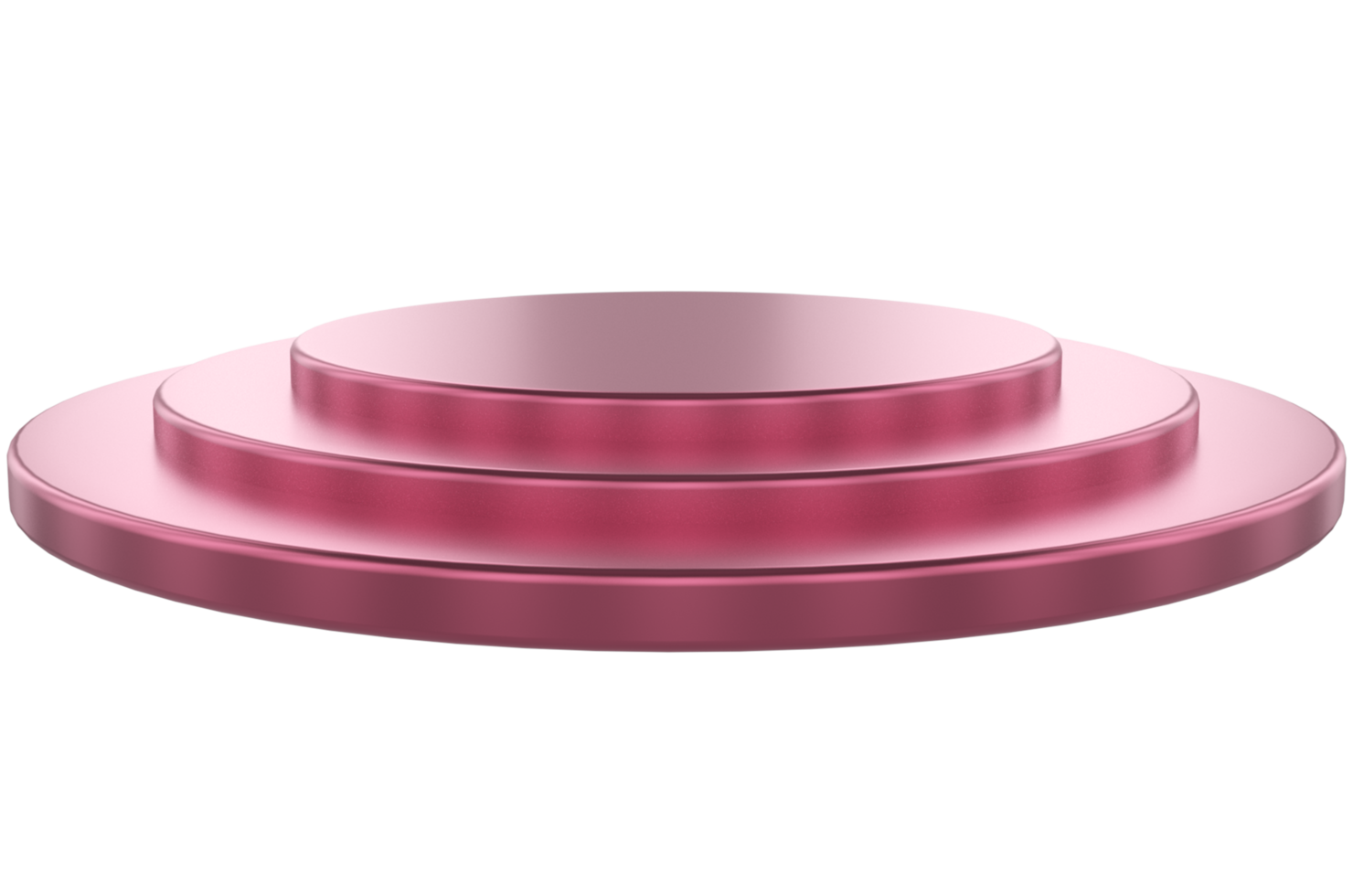3D Silver Podium or showcase to place products isolate on png or transparent background