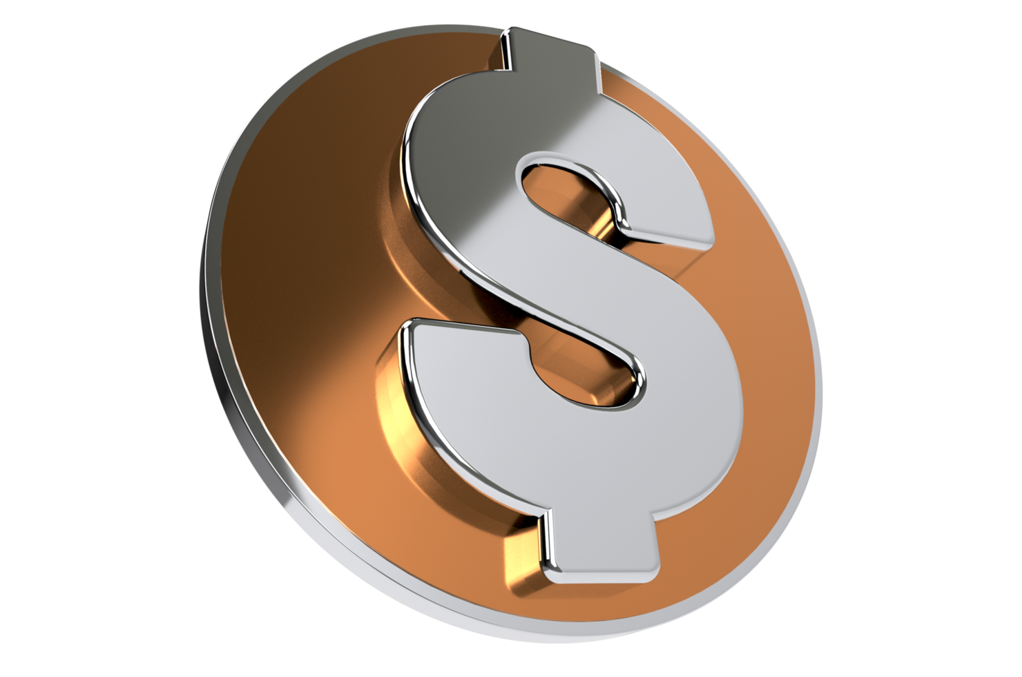 Golden dollar symbol. dollar sign. 3D dollar sign. dollar Sign png