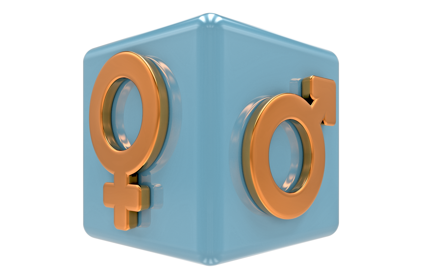 Male, female sex sign. Gender symbols illustration. 3D rendering. 3D Gender Symbols png