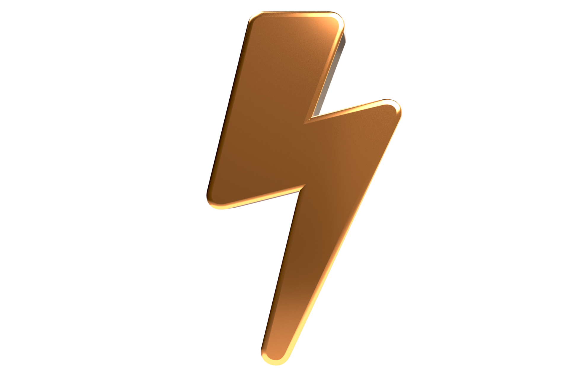 3D Icon of energy thunder lightning bolt symbol or electricity power