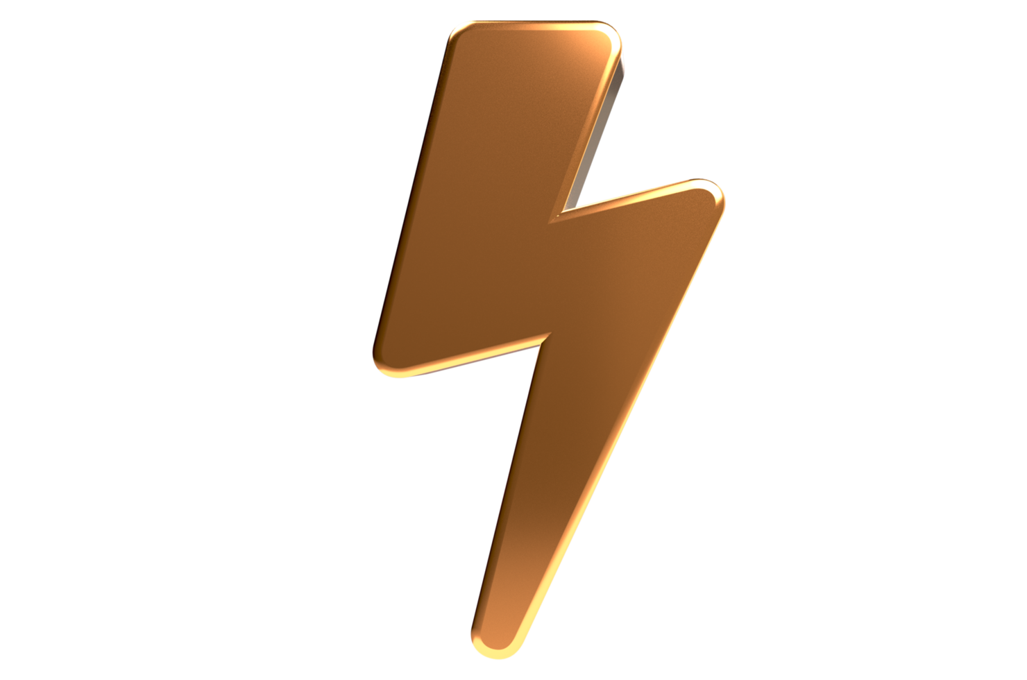 3D Icon of energy thunder lightning bolt symbol or electricity power electric sign symbol PNG Transparent Background