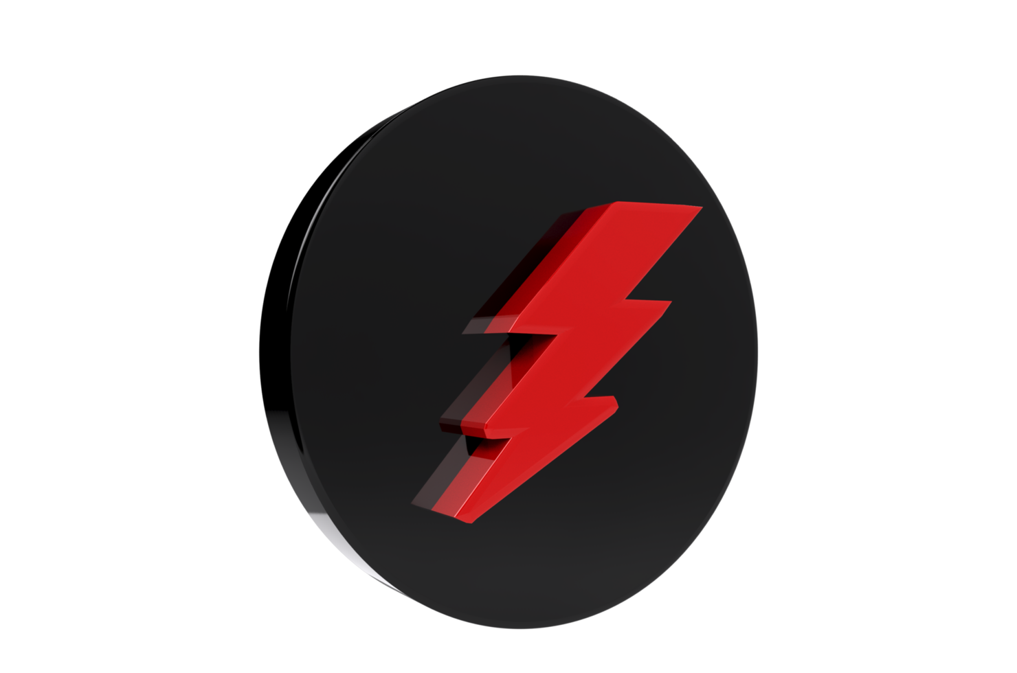 3D Icon of energy thunder lightning bolt symbol or electricity power electric sign symbol PNG Transparent Background