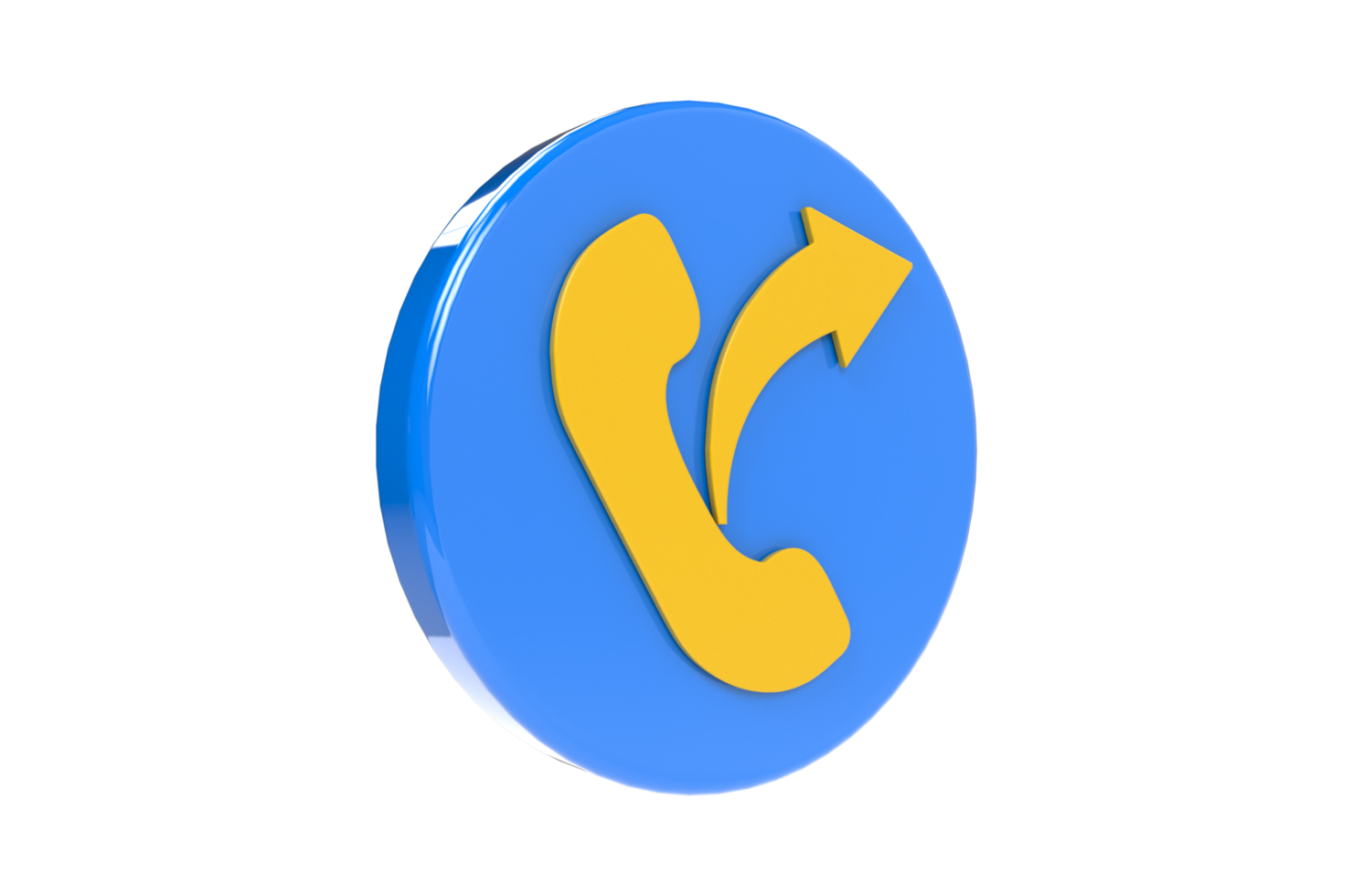 3D Render outgoing Telephone Call Icon with Transparent Background png