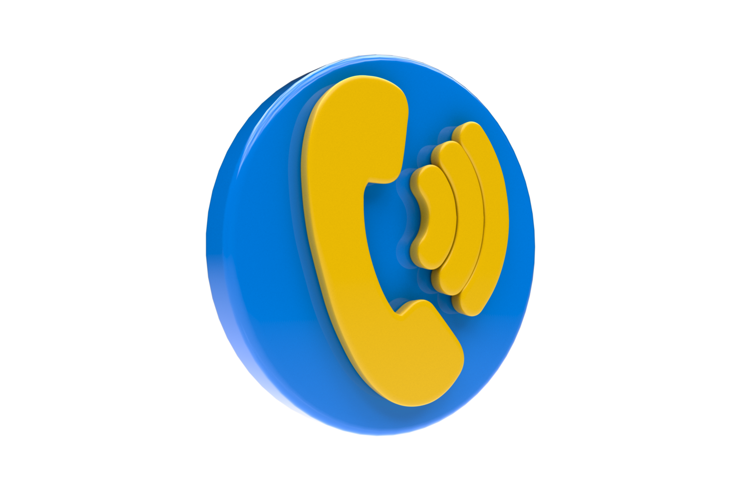 3D Render Telephone Call Icon with Transparent Background png