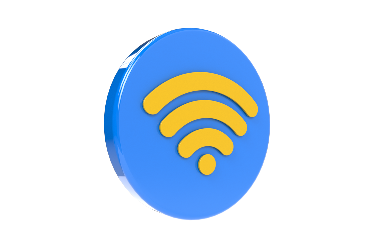 3D Render Wi-Fi Icon with Transparent Background png