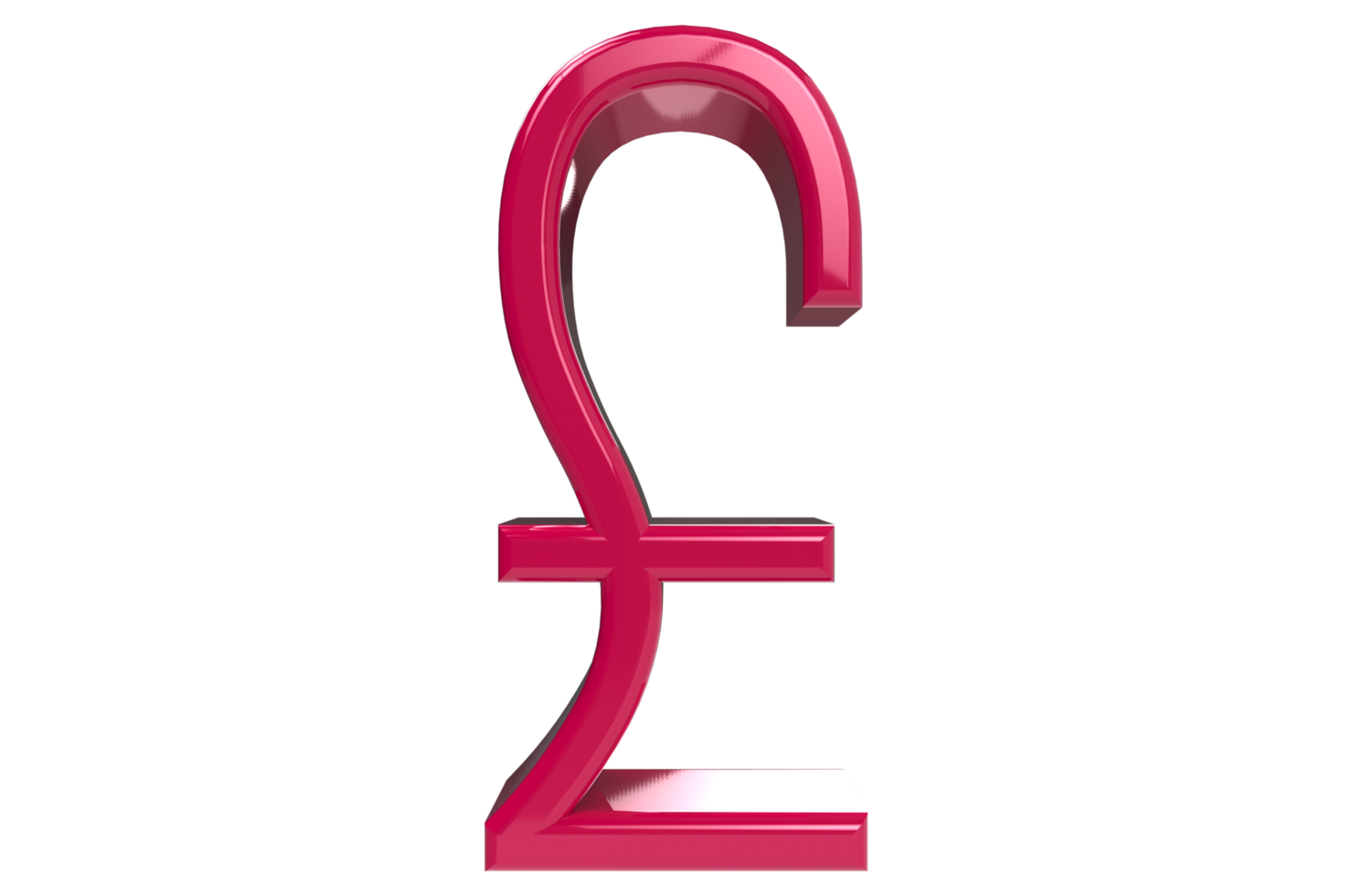 Pink Pound sign isolated with transparent background. 3d rendering illustration png