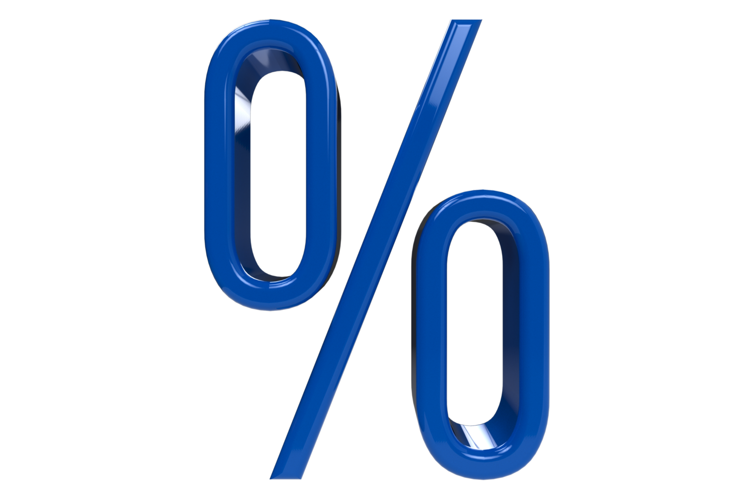 3d Percent sign - icon on the transparent background. 3d render illustration png