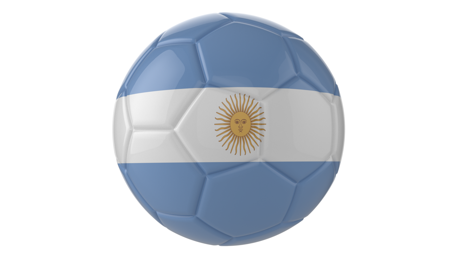 3d realistic soccer ball with the flag of Uruguay on it isolated on transparent PNG background