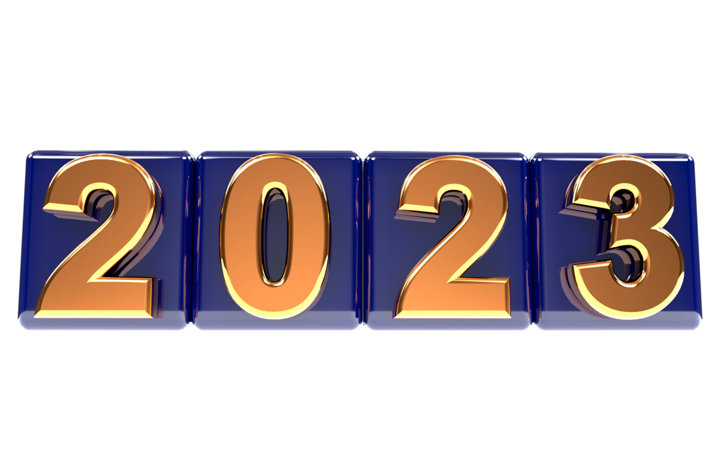 New year 2023 modern design style 3D typography of 2023 logo PNG