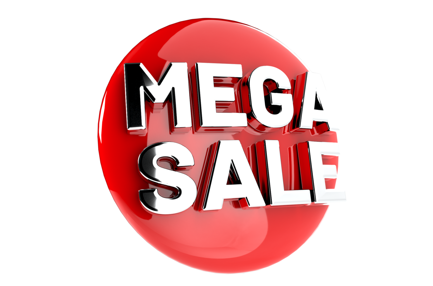 3D Mega sale red banner template design for web or social media PNG Transparent