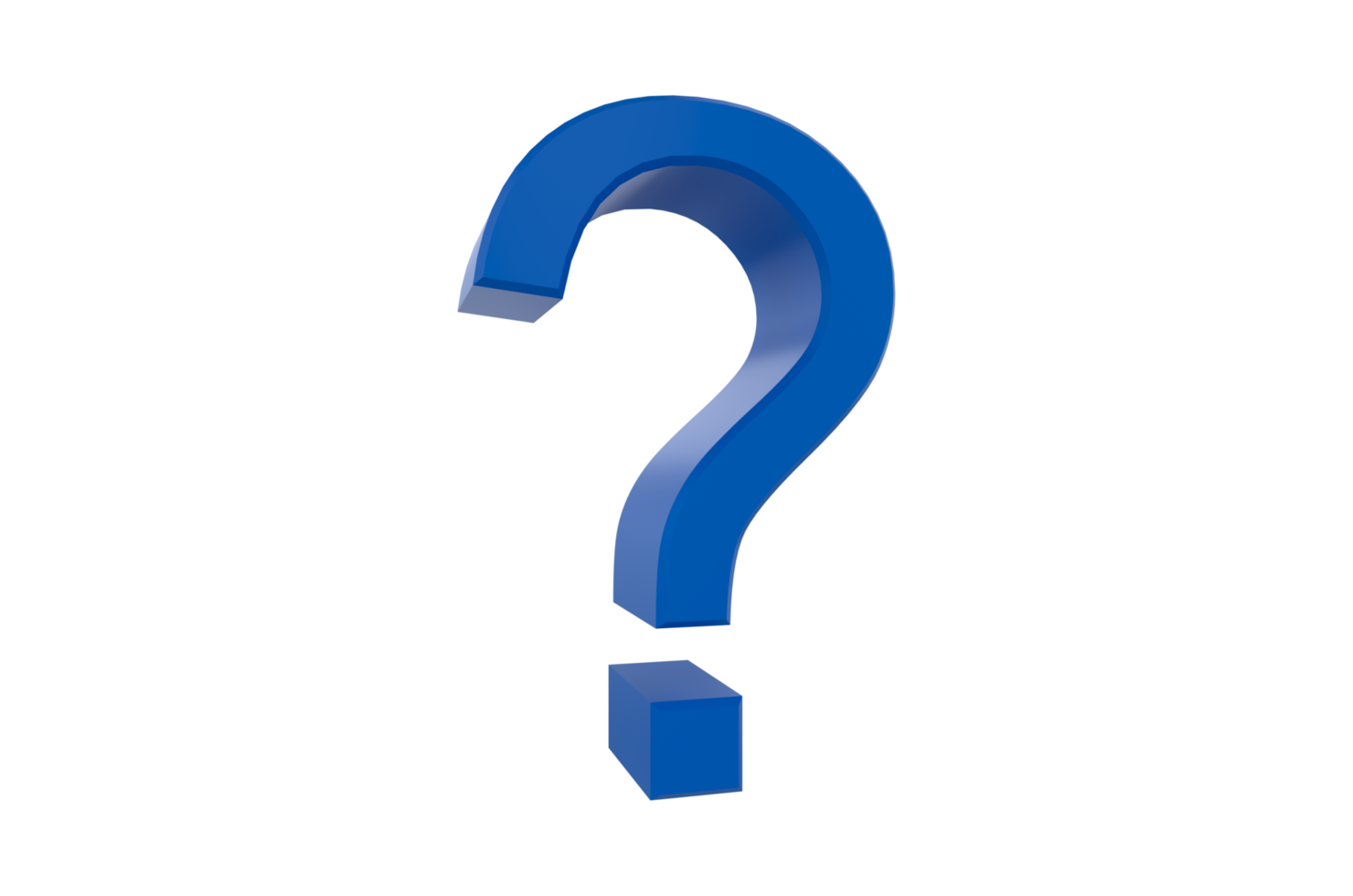 Volumetric 3d question mark on png Transprent background
