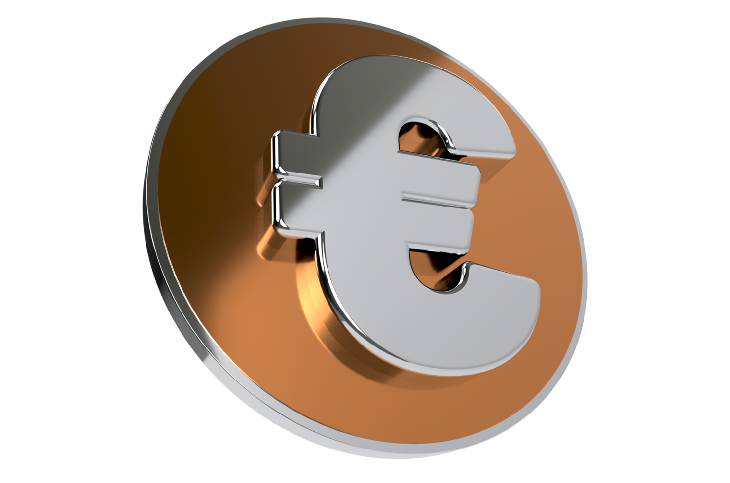 Golden euro symbol. euro sign. 3D euro sign. Sign png