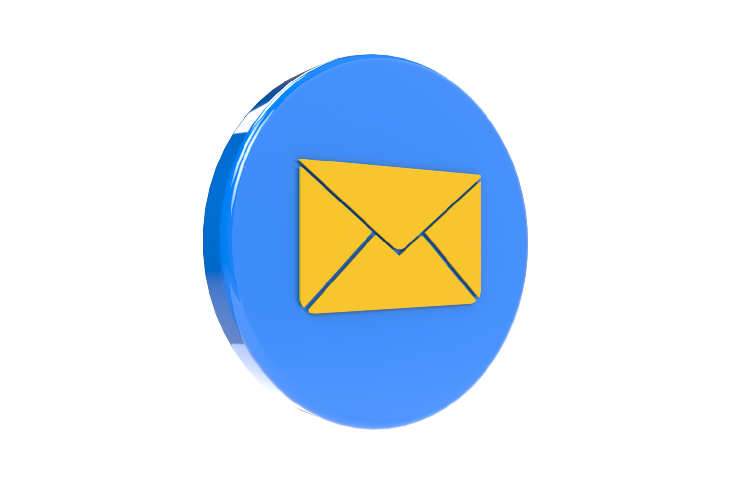 3D Render Message Icon with Transparent Background png