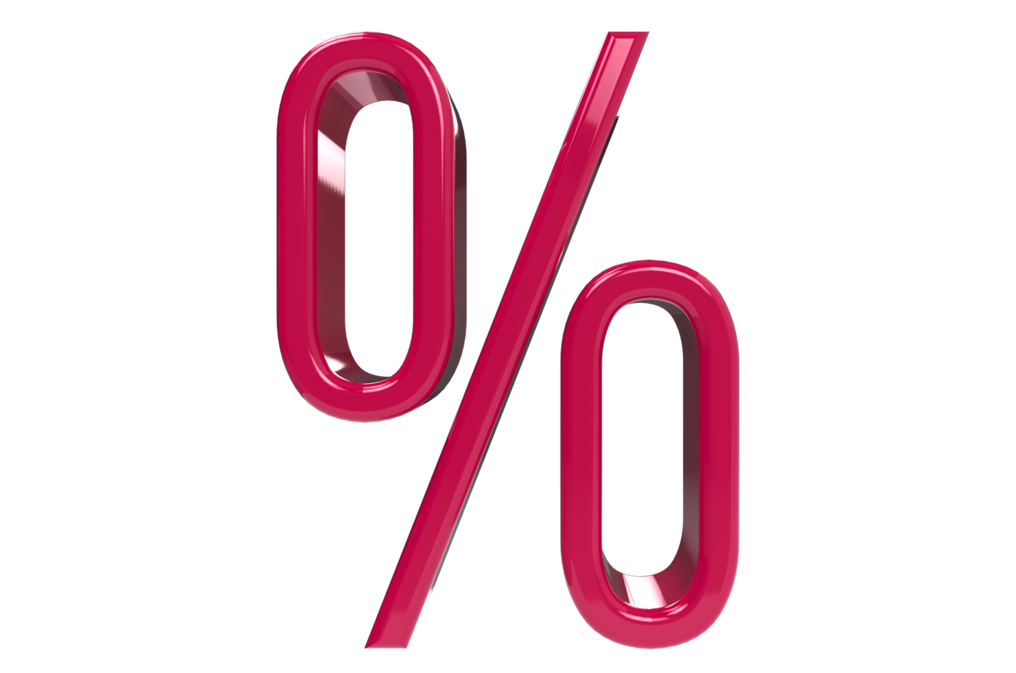 3d Percent sign - icon on the transparent background. 3d render illustration png