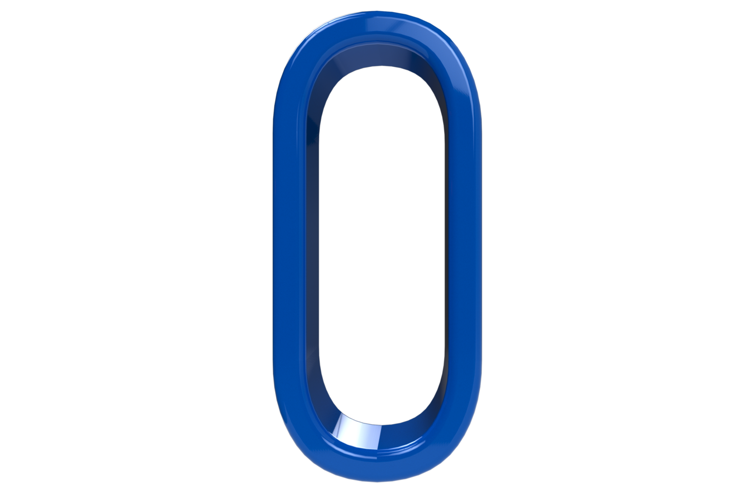 Number 0 3d blue isolated on Transparent Background - 3d rendering png