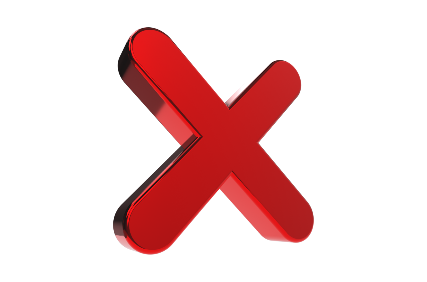 3D Cross sign on a transparent background PNG