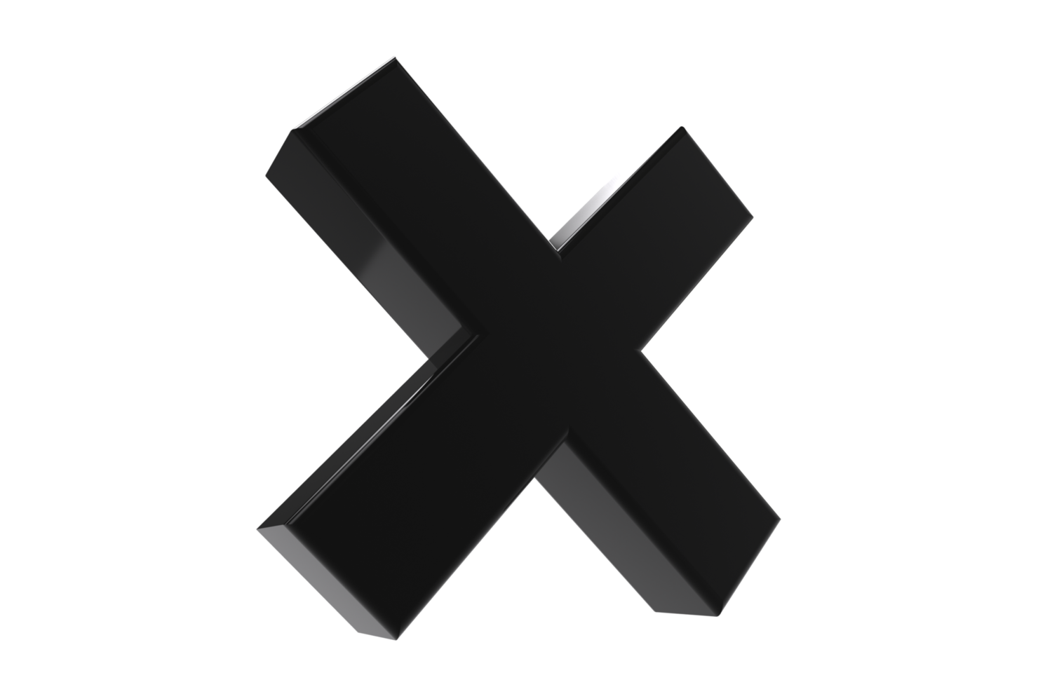 3D Cross sign on a transparent background PNG