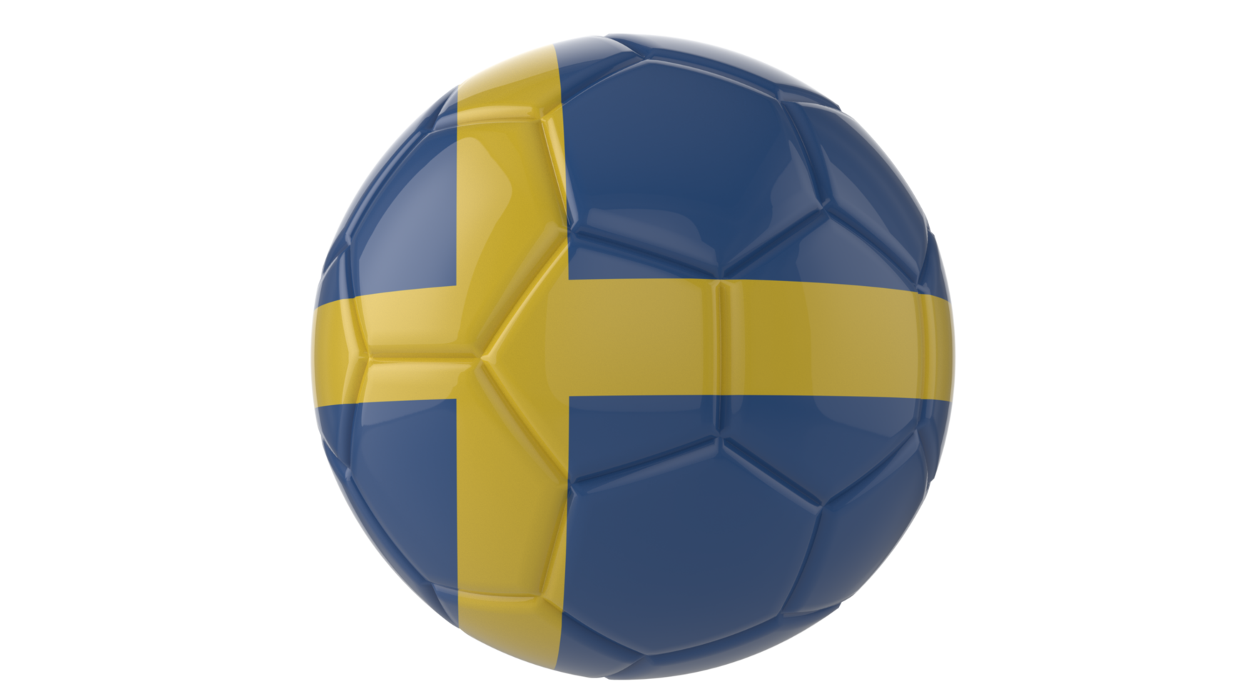 3d realistisk fotboll boll med de flagga av Sverige på den isolerat på transparent png bakgrund
