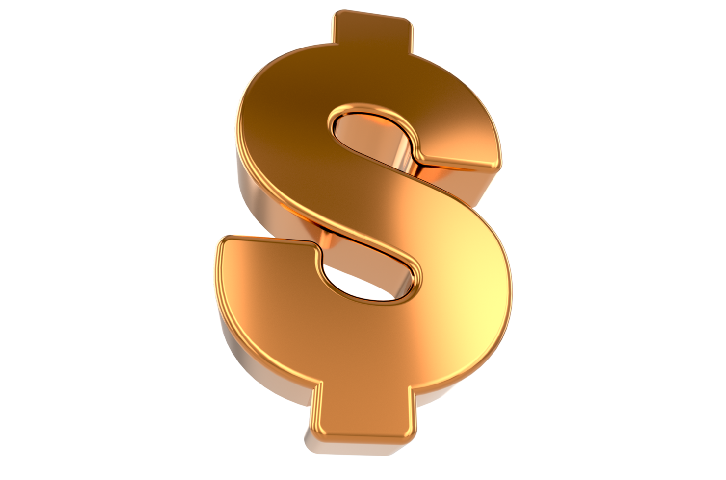 Golden dollar symbol. dollar sign. 3D dollar sign. dollar Sign png