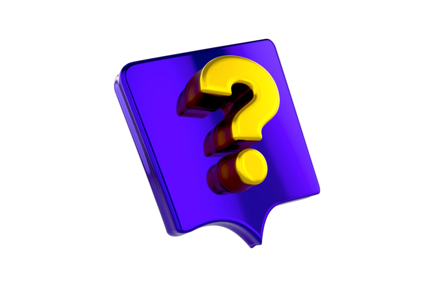 Volumetric 3d question mark on png Transprent background