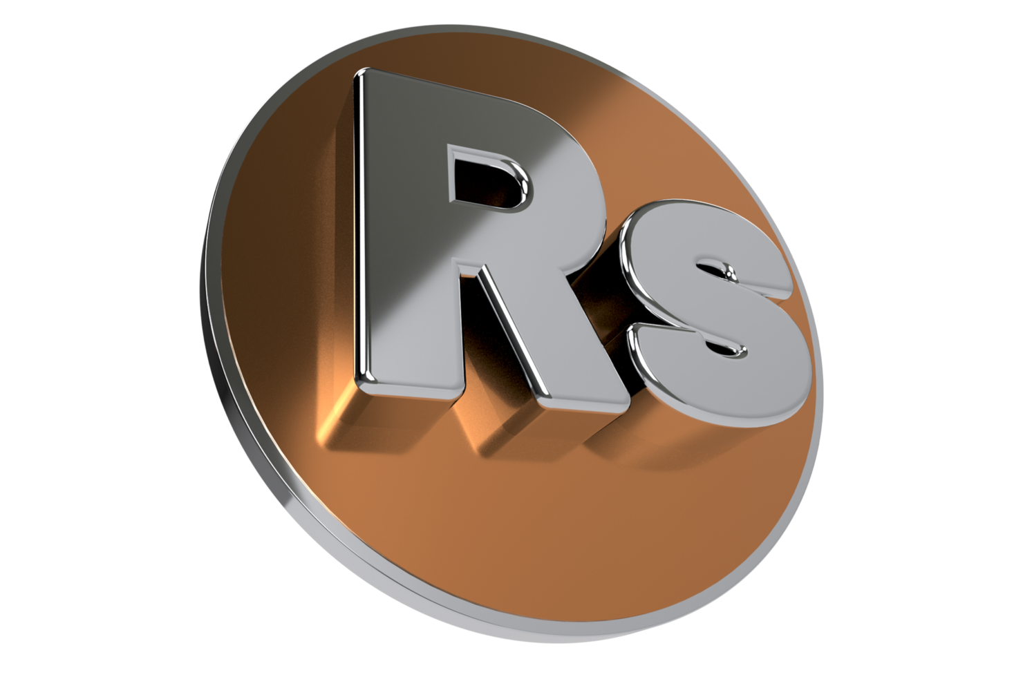 Golden Rs symbol. Rs sign. 3D Rs sign. Rs Sign png