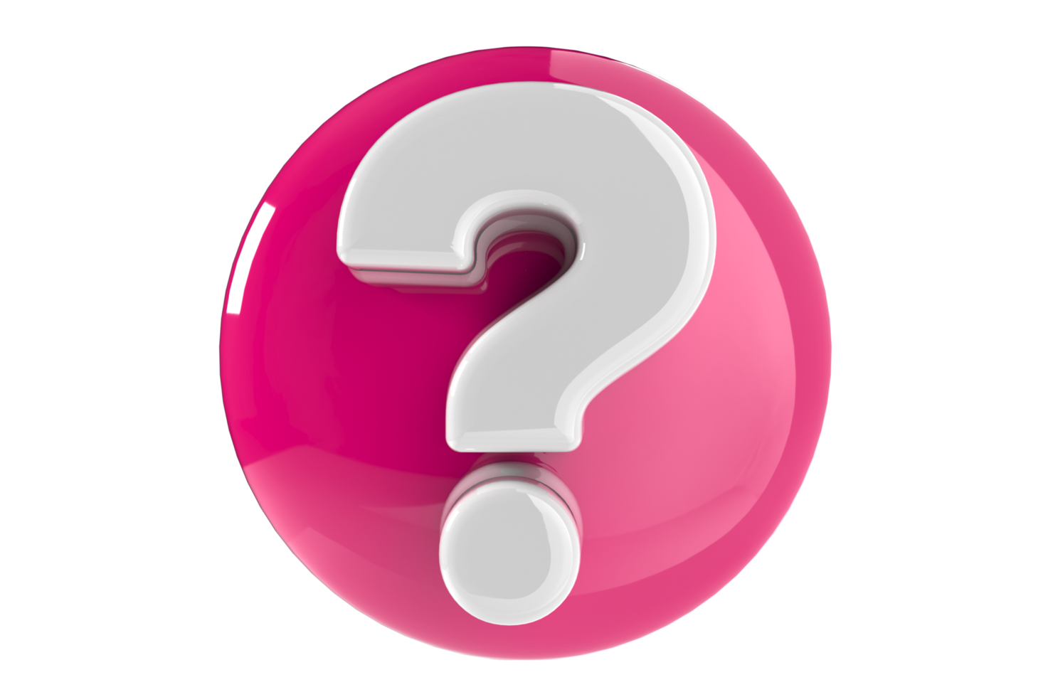 Volumetric 3d question mark on png Transprent background
