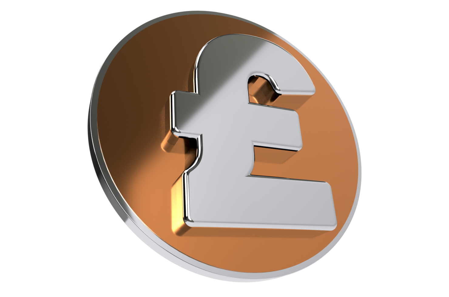 Golden Pound symbol. Pound sign. 3D Pound sign. British Pound. Sterling Pound. Sign png