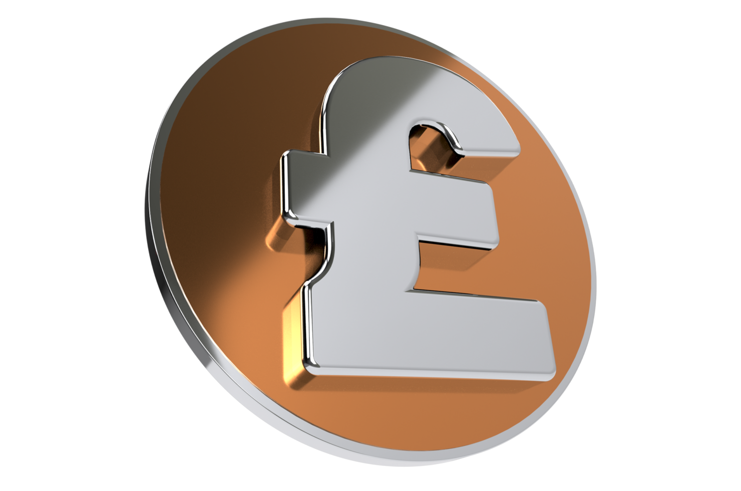 Golden Pound Symbol Pound Sign 3D Pound Sign British Pound Sterling 