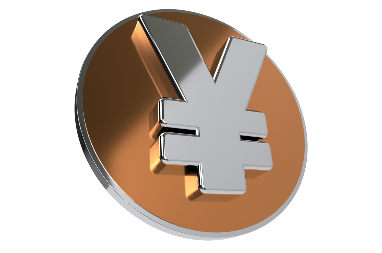 Golden Yen symbol. Yen sign. 3D yen sign. yen Sign png