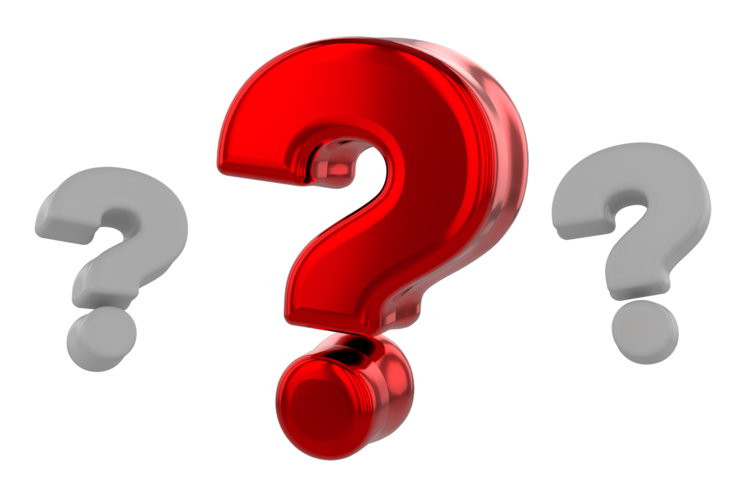 Volumetric 3d question mark on png Transprent background