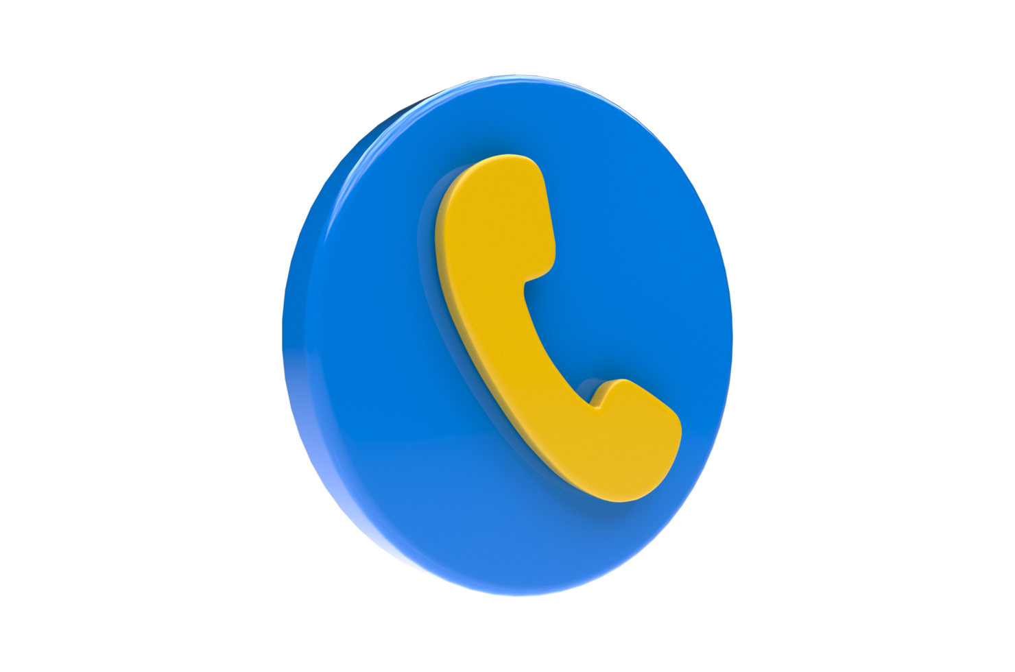 3D Render Telephone Call Icon with Transparent Background png