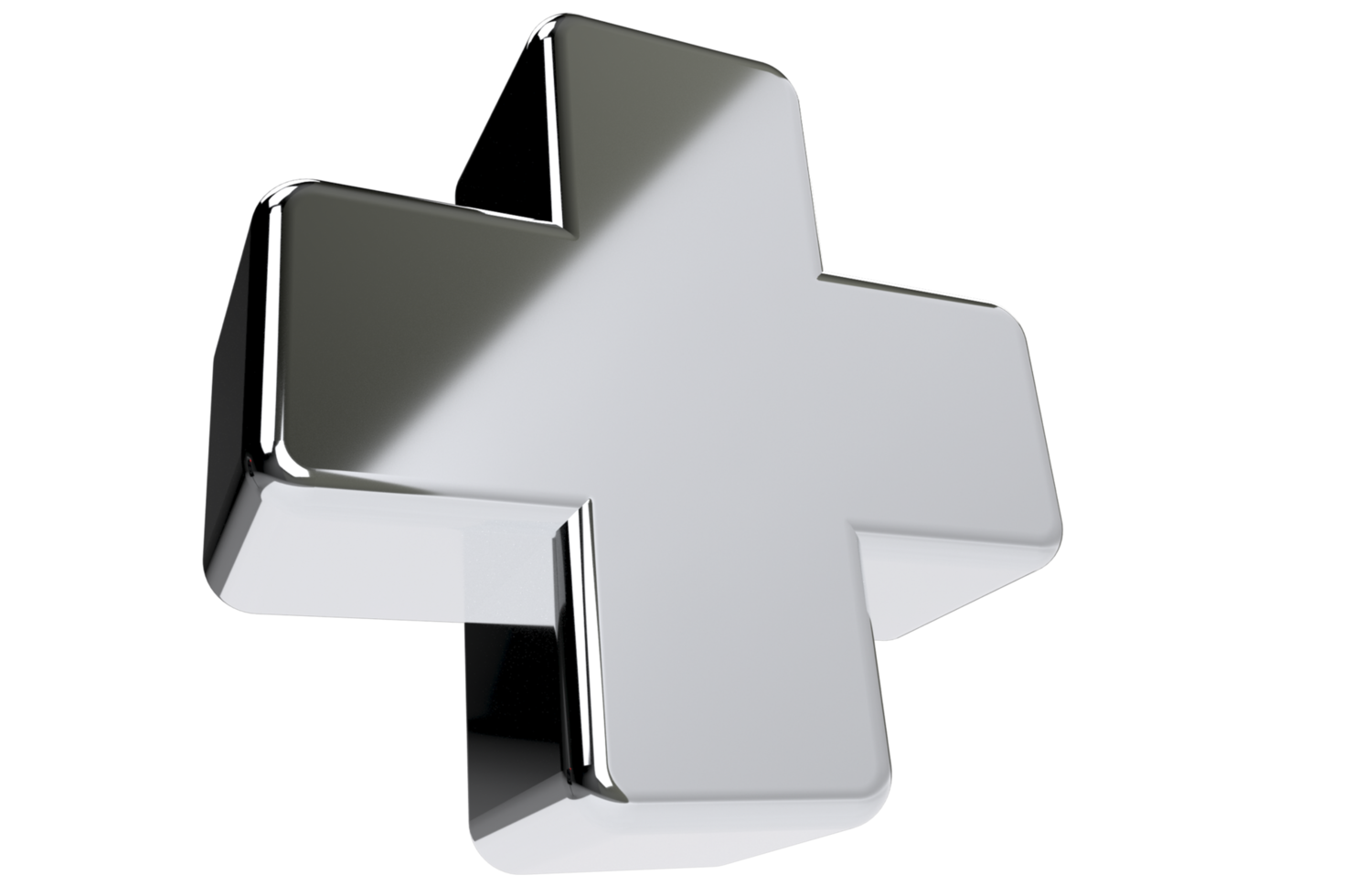 Silver 3d Plus Sign on png background