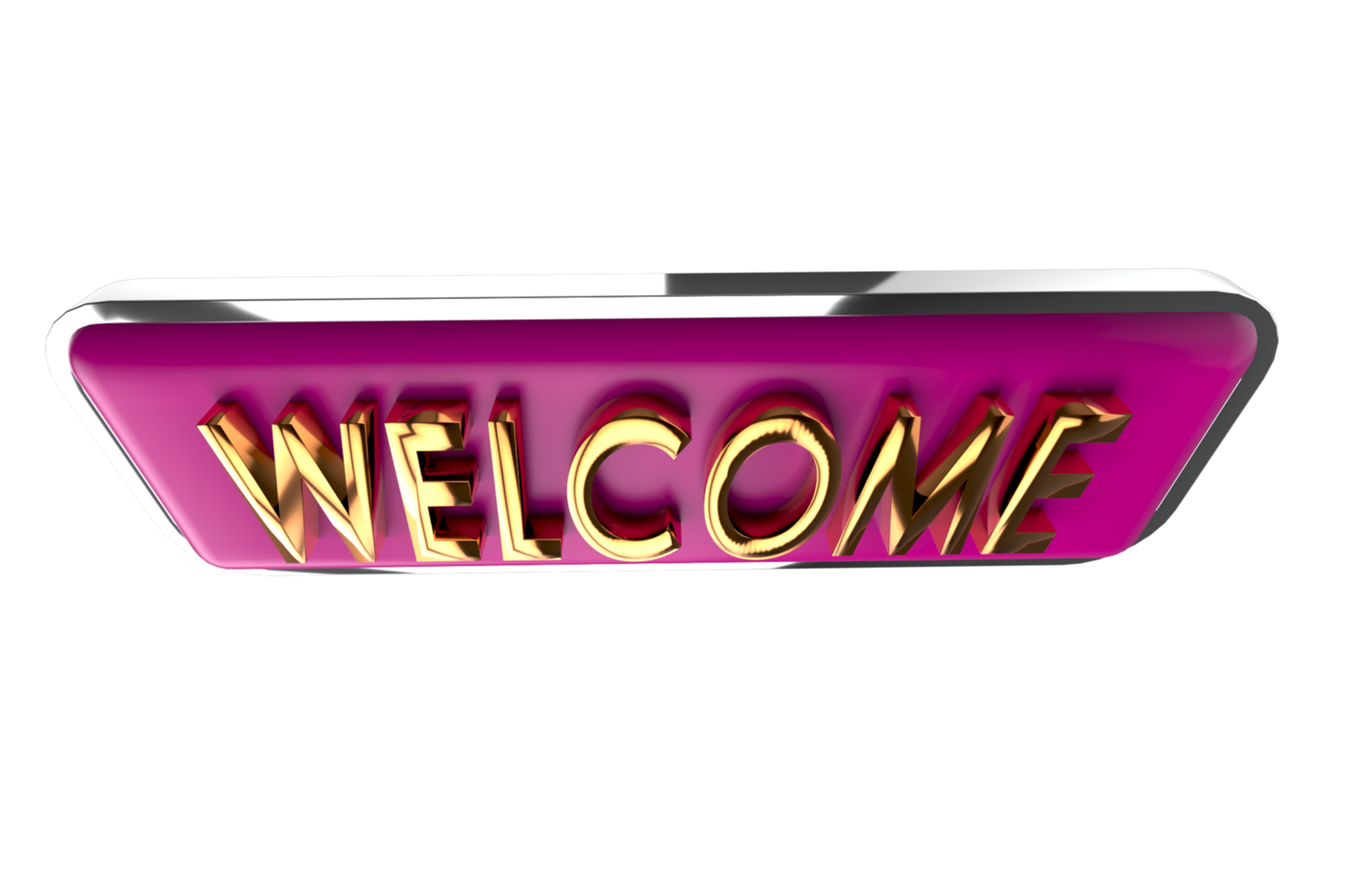 3D Welcome Banner PNG