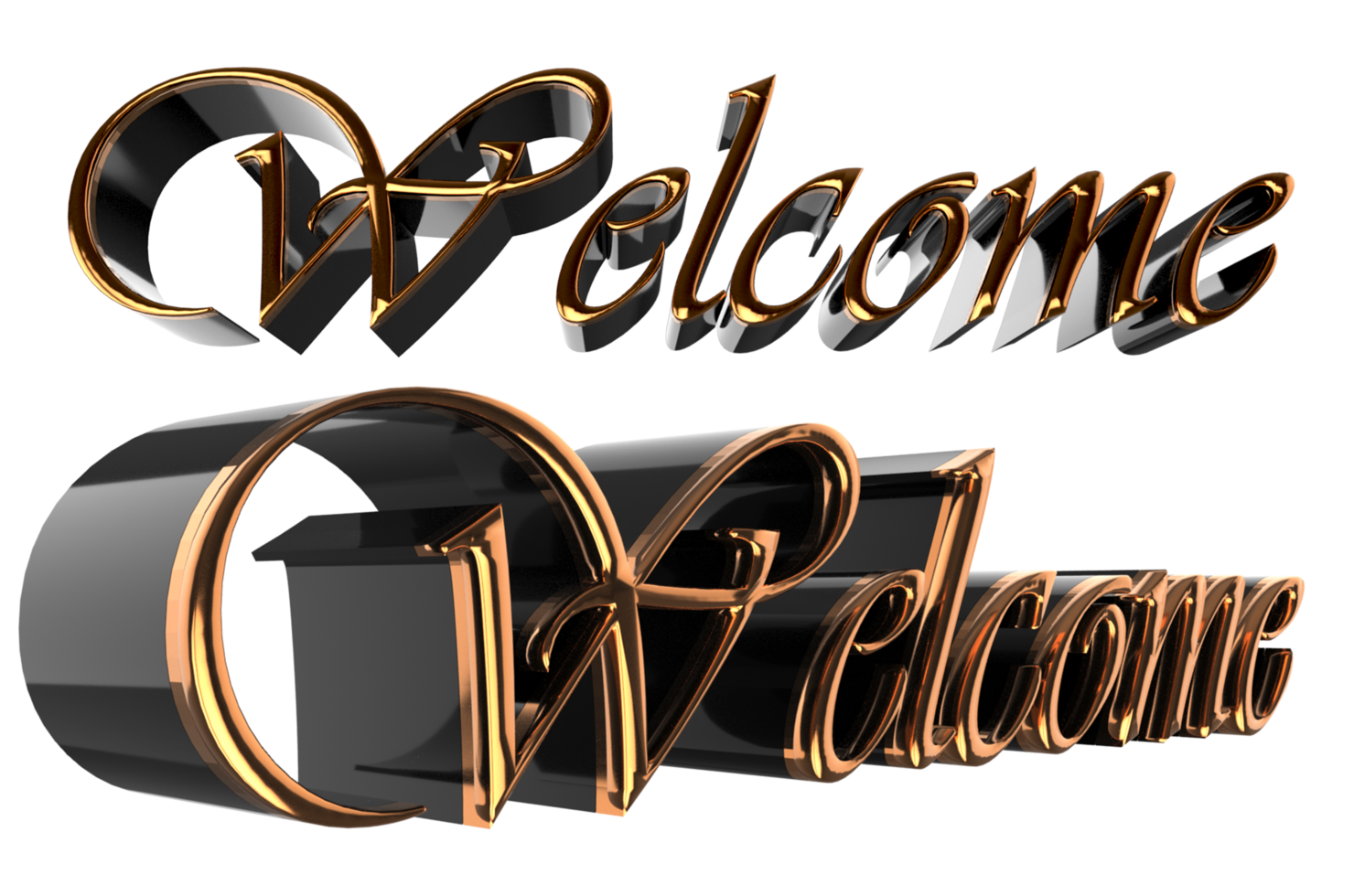 3D Welcome Banner PNG