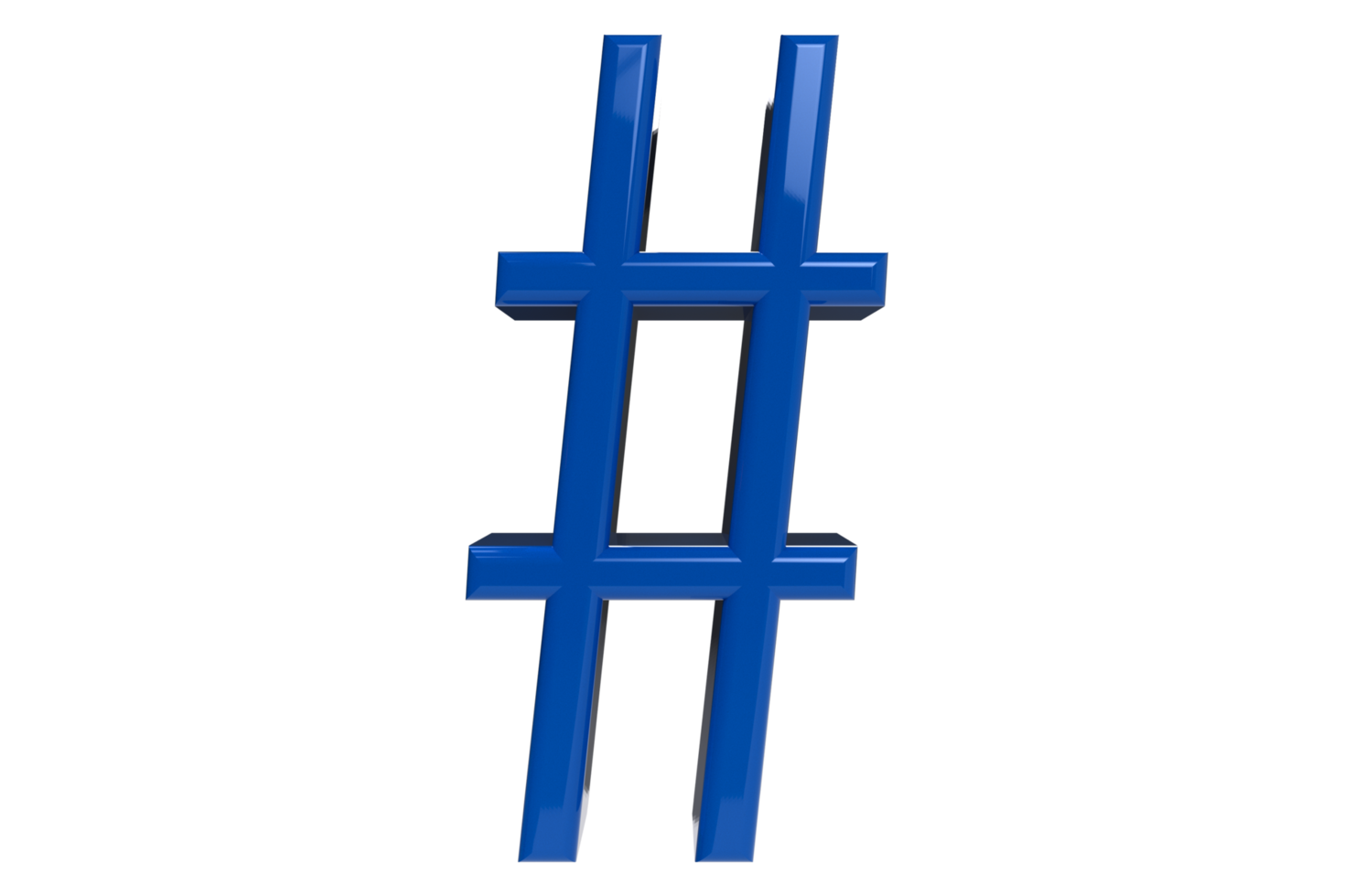 3d hashtag blue sign Transparent Background png