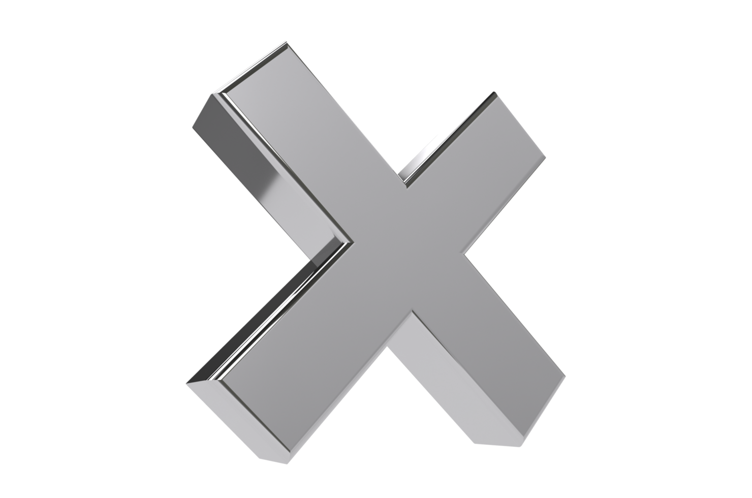 3D Cross sign on a transparent background PNG